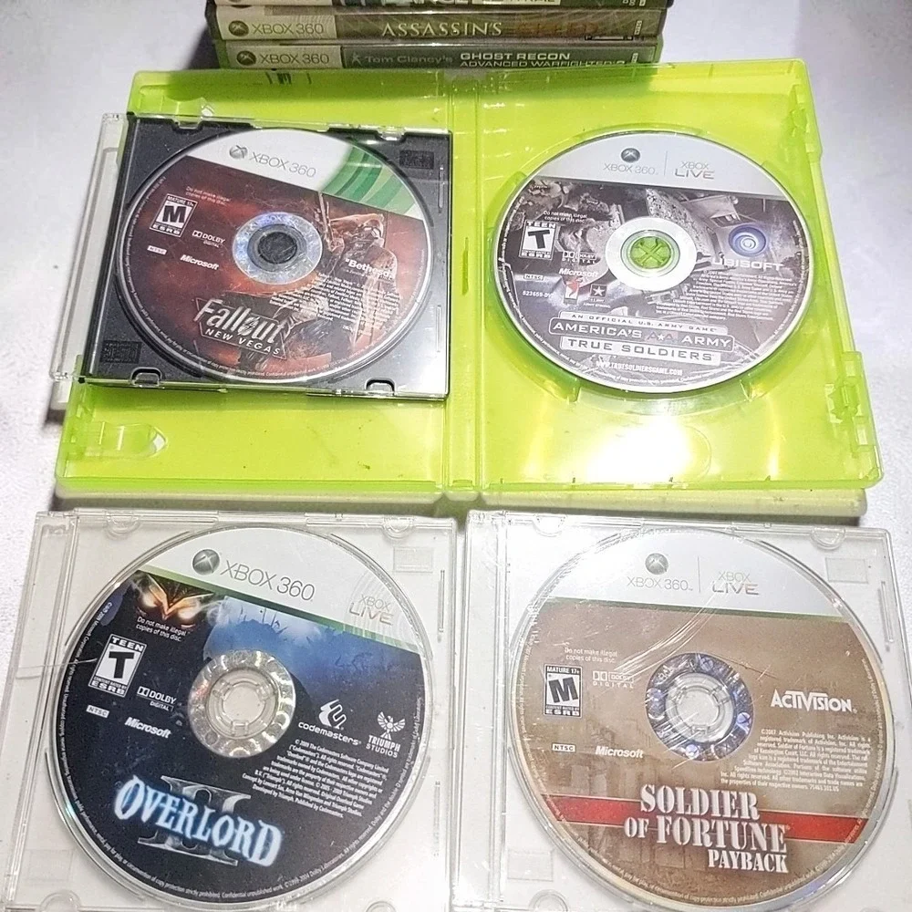 VTG Xbox 360 Game Lot Fallout New Vegas Ghost Recon Overlord Tested 10 Games